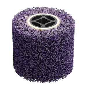 Rocaris 36 Grit Abrasive Drawing Wheel Drum, 4.5"×4" Wire Drawing Polishing Burnishing Wheels, Buffing Wheels for Wood Metal Surface Polishing, Purple