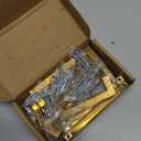 homdiy 6 Pack 5 Inch Gold Handles for Cabinets Kitchen Cabinet Handles Brushed Brass Cabinet Pulls Gold Hardware for Cabinets Stainless Steel Modern Hardware (5inch(128mm) hole center)