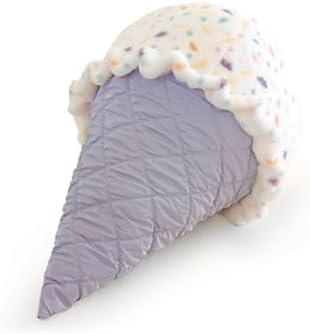 Ice Cream Plush Pillow, Ice Cream Stuffed Plush, Food Plush Pillow, Home Decoration Gift for Kids Adults (Light Purple)