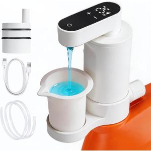 Electric Laundry Detergent Dispenser, Automatic Laundry Dispenser for Liquid Detergent, with Bottle Adapter, USB Recharg 8ml/s Flow, 5 Mode Smart Laundry Soap Pump for Laundry Room Organization, White