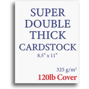 SUPER Thick 120lb Cover Cardstock Paper - Plain Heavy Bright White Stock - 8.5" x 11" - Inkjet/Laser Printer Compatible (100 Sheets)