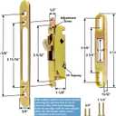 Patio Sliding Glass Door Handle with Mortise Lock 45 Keyway, Non-keyed Oak Wood Inside Handles and Zinc Diecast Outside Pull, 3-15/16" H.C., Non-Handed, Black