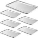CURTA 6 Pack Aluminum Sheet Pan Perforated, NSF Listed Full Size 26 x 18 inch Commercial Bakery Cake Bun Pan, Baking Tray