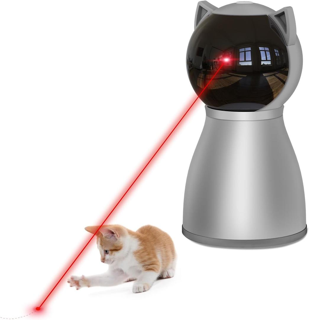 YVE LIFE Laser Cat Toys for Indoor Cats,The 4th Generation Real Random Trajectory Motion Activated Rechargeable Automatic Cat Laser Toy,Interactive Cat Toys for Bored Indoor Cats/Kittens (Gray)