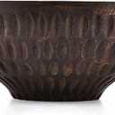 Decorative Bowl Mango Wood Pedestal Bowl Black Finish | Modern Table Centerpiece for Home & Kitchen | Versatile Catch-All Dish for Keys, Snacks, Decor & More(9" x 9" x 4")