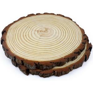 Large Wood Slice Rounds, Natural, 11-12 Inch Diameter, Set of 2, for Wedding Centerpieces, Event Table Decor, Rustic Home Display