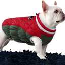 FUAMEY Dog Coat for Small Dogs,Waterproof Dog Winter Jacket with Harness Built in Puppy Cold Weather Coats Reflective Pet Vest with Zipper Warm Fleece Dogs Snowsuit Windproof  S(chest:17in)