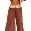 3 Piece Swimsuits for Women Tummy Control Bikini Set with Beach Cover Up Mesh Pants Sexy Tube Tops Swimwear (S)