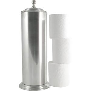 LDR Industries 164 6456BN Ashton Free Standing Regular Size Roll Toilet Paper Holder Canister, Brushed Nickel