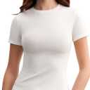 Women's Breathable Merino Wool Blend T Shirts Crew Neck Going Out Tops Short Sleeve Tshirts Slim Basic Top Summer Fashion