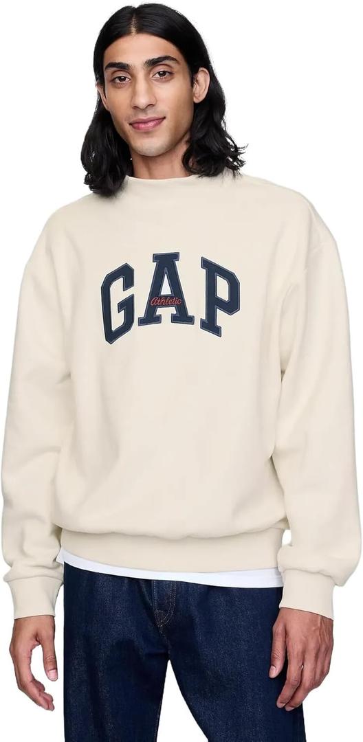 GAP Men's Logo Mockneck Crew Sweatshirt XS