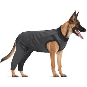 LeLePet Dog Recovery Suit for Rear Legs to Stop Licking Hind Legs Abdomen Wounds, Dog Onesie for Surgery Female Male,Dog Pants to Prevent Licking for Small to Large Dogs, Cone Alternative (XS-3XL, Dark Grey)