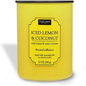 Tuscany Candle Iced Lemon & Coconut Scented Candle, 12 oz  Colorsplash Collection