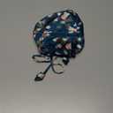 OLESILK Silk Bonnet for Sleeping Women: 100% Mulberry 22 Momme Silk, Adjustable Fit for Night Hair Care, No Frizz for Curls, Royalblue (One Size, Pattern 6)