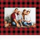 Party Greeting Christmas Picture Frame 4x6 Ceramic Photo Frame Decorations Holiday Christmas Xmas Gifts Red and Black Plaid