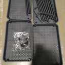 Plastic Rolling Utility Cart with Handle,Utility Storage Cart for Office, Living Room, Kitchen,Movable Storage Organizer Shelves,Black, 4 Tier