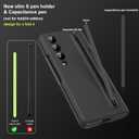 for Samsung Galaxy Z Fold 4 Case with New Slim S Pen (2023) Holder & Capacitance Pen, Screen Protector, Hinge Protection, Camera Protection Stand Cover 5G 2022, Black