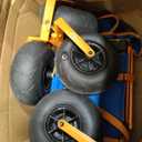 Old Bahama Bay Foldable Beach Wagon with Balloon Wheels, Heavy Duty Collapsible Wagon Cart for Soft Sand, Large Capacity Wagon with Umbrella Holder & Side Storage, 330 lbs Load Capacity