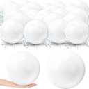 Junkin 36 Pieces 5.5 Inch Solid White Beach Balls Bulk Inflatable Beach Ball Swimming Pool Party Balls Beach Game Toy for Summer Beach, Pool and Party Favor