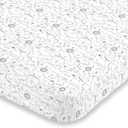 Carter's Black & White Safari Animals Super Soft Mini Crib Fitted Sheet, Black, White