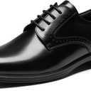 HEEZ Men's Dress Shoes, Classic Oxford Shoes for Men Non Slip, Comfortable Lace Up Plain Toe Derby Shoes for Business Work Formal Wedding Office 12