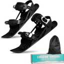 Mini Short Ski Skates for Snow, 2026 Upgraded Skis for Winter Shoes Short Snowskates Snowblades Skiboards, Adjustable Short Mini Ski Skates for Snow Winter Sport (Black)