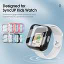Compatible with Sync UP Kids Watch 2 Screen Protector, 2Pack Hard PC and Tempered Glass Case Cover for T-Mobile SyncUP Watch, Anti-Scratch and Touch Sensitive (Black+Blue+Teal)