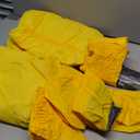 TrelaCo 2 Sets Halloween Cosplay Costumes Yellow Hazmat Suit Jumpsuit for Adult Men Disposable Protective Coverall Suit with Shoe Cover and Glove Breathable Paint Coverall,XL