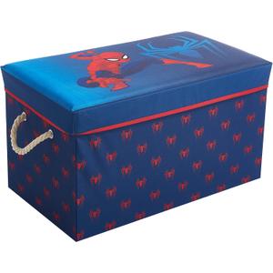 Marvel Spiderman Collapsible Toy Storage Bench and Ottoman, 14.5" H x 14.5" D x 25" L