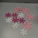 Bucherry 12 Pcs Wooden Snowflake Table Decor 3D Snowflake Tabletop Signs and Centerpiece for Christmas Xmas Winter Wonderland Decorations Home Party(White, Pink, Rose Red)