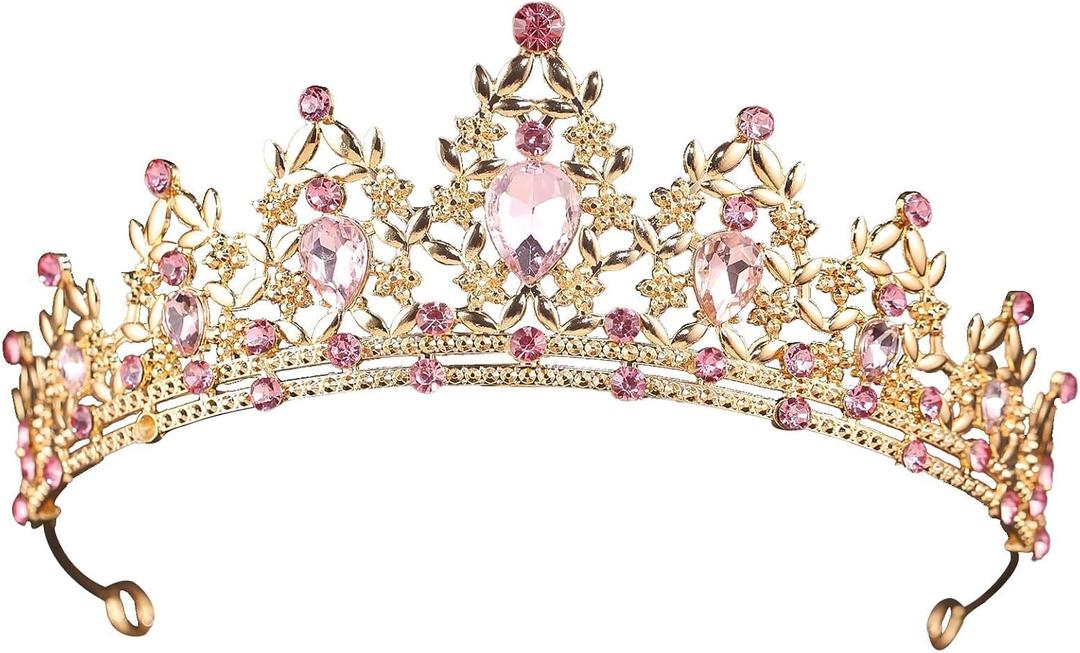 Crystal Tiara for Women and Girls  Rhinestone Princess Crown Headband Bridal Hair Accessories for Wedding, Birthday