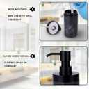 2 Pcs Soap Dispenser Set Black Marble Style for Bathroom or Kitchen Decor, Large-Opening Liquid Hand and Dish Soap Bottles with Rust-Proof Lid& Pump Easy Refill-10oz, Sturdy Resin,Classic& Elegant