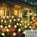 BOSSERN Solar Lights Outdoor Waterproof, 10 Pack Solar Garden Lights, Firefly Light Outdoor Waterproof, Twinkle Swaying Fairy Light for Yard Patio Pathway Garden Decoration (Warm White)