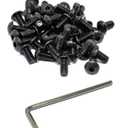iexcell 100 Pcs M4 x 8mm Thread Pitch 0.7 mm Alloy Steel 10.9 Grade Hex Socket Button Head Cap Screws Bolts Kit, Black Oxide Finish