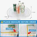Lazy Susan Turntable for Refrigerator, Square Turntable Organizer for Fridge Cabinet, Pantry, Countertop | 16.5" x 11.1" (Rectangle 2 Pack - Clear)