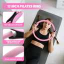 Pilates Ring Kit for Home Workouts, Pilates Equipment Essentials Kit with Magic Circle, Yoga Ring, Resistance Band, Ball, Accessories, Pilates Sets for Women as Fitness Gift (Pink)