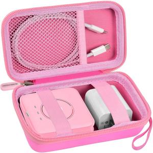 ANKHOH Travel Case for UCOMX for Nano/for Iseyyox/for LISEN/for RTOPS 3 in 1 Wireless Charger, Foldable Magnetic Charging Station Storage Holder Bag for Fast Charge Pad Cable Adapter, Pink-Box Only