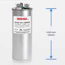 6 x 40+5uF 40/5 MFD 6% 370V/440V CBB65B AC Capacitor, Dual Run Round Capacitor Replacement for HVAC Motor Start, Fan Start, Heat Pump, Condenser Straight Cool