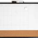 U Brands Magnetic Dry Erase 3-in-1 Calendar White Board, 16" x 20", Black and Gray Frame (Assorted Colors)