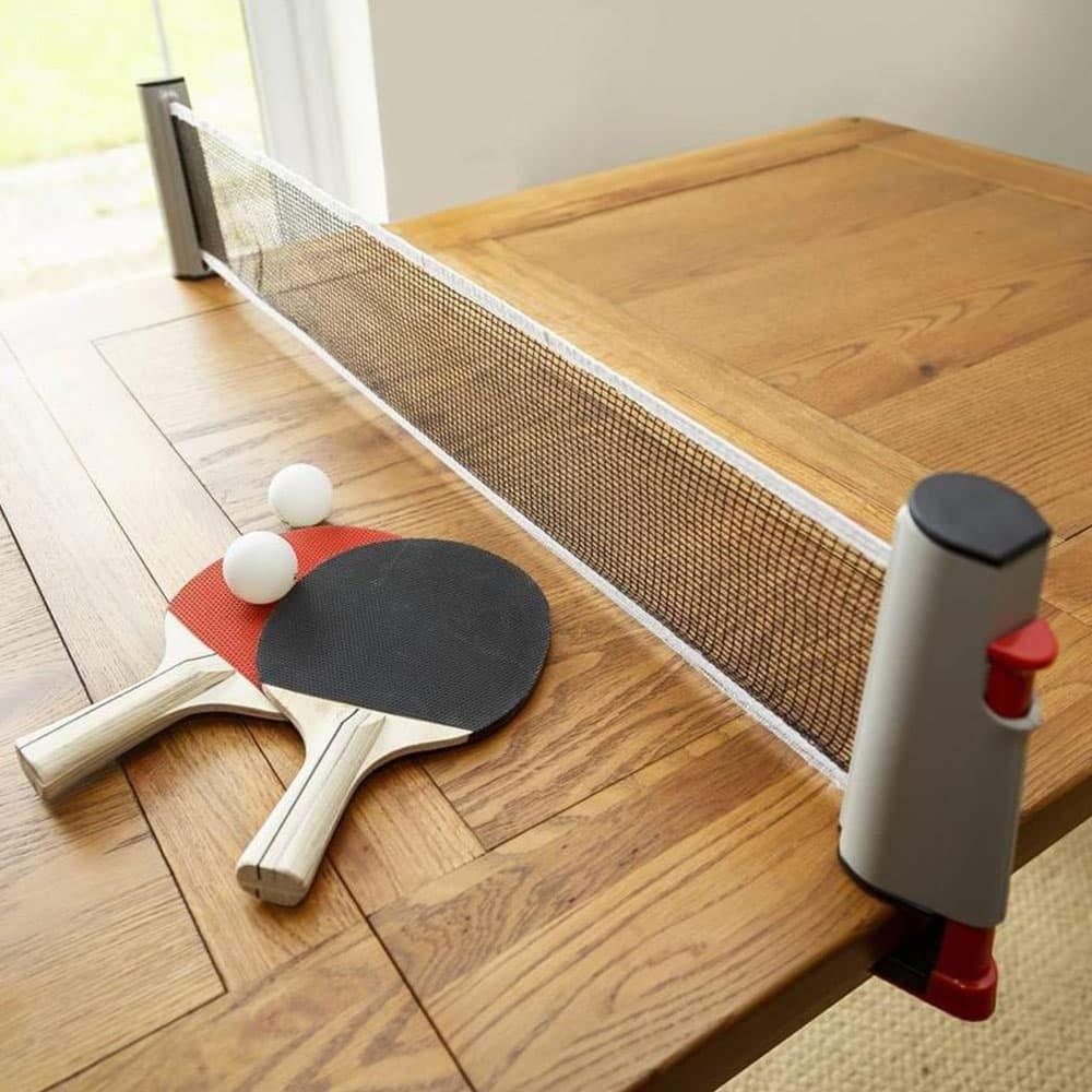 Tobar Table Tennis Set with Expanding Net to Fit Any Table,Red/Black