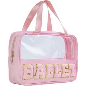 Ballet Bag Preppy Stuff Ballet Gifts Chenille Letter Bags Makeup Cosmetic Bags ballet bags for girls 4-6 Waterproof Organizer Storage Case Gifts for Team Girls Women (STB-FS-BALLET, STB-FS-BALLET)