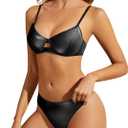 Lilosy Sexy Mesh Sheer Underwire Push Up Lingerie Set Lingerie Set (Black, M)