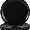 11" Melamine Dinner Plates - 6pcs Round Serving Dishes for Salad, Dessert, Steak, Pasta, Break-resistant and Dishwasher Safe (Black)