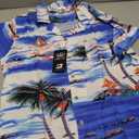 DOKKIA Men's Casual Tropical Floral Short Sleeve Luau Beach Aloha Hawaiian Shirt, L