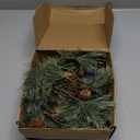 6.4ft Smokey Christmas Garland with Lights, Prelit Natual Rustic Cedar Pine Garland with Pine Cones for Home New Year, Mantle, Fireplace, Indoor Outdoor Decoration Simple Garland