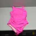 SUUKSESS Women One Piece Ruched Swimsuit Tummy Control Backless Bathing Suit (Large, Hot Pink)