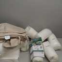 Outdoor Chair Cushion Weather Resistant, Backrest and Seat Cushion Set for Patio Furniture with Waterproof Removable Cover, 19 x 19 Inch, Cream, Set of 4