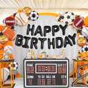 2 x Sports Birthday Party Decorations Football Basketball Baseball Soccer Balloons, Aluminium Foil Happy Birthday Banner Sports Themed Party Supplies for Boys Kids