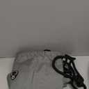 BeeGreen Grey Drawstring Backpack Sports Gym Bag For Women Men Large Draw String Bags Pack With Zipper and Water Bottle Mesh Pockets Workout Bag (Gray/Navy)