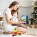 Wooden Sorting & Stacking Toys, Color Recognition Sensory Toys Shape Matching Game, Stacking Puzzle Building Blocks Learning Activities Fine Motor Skills Toy for 2 3 4 5 Years Old Kids